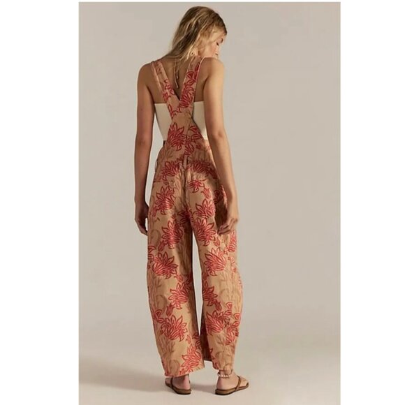 Free People We The Free Good Luck Printed Overalls NWT Large - Picture 4 of 6